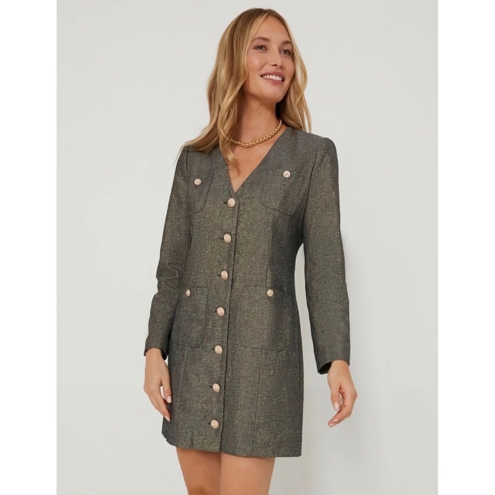 Pomander Place Coventry Metallic Keira Dress XL Blazer Mini Dress NWT